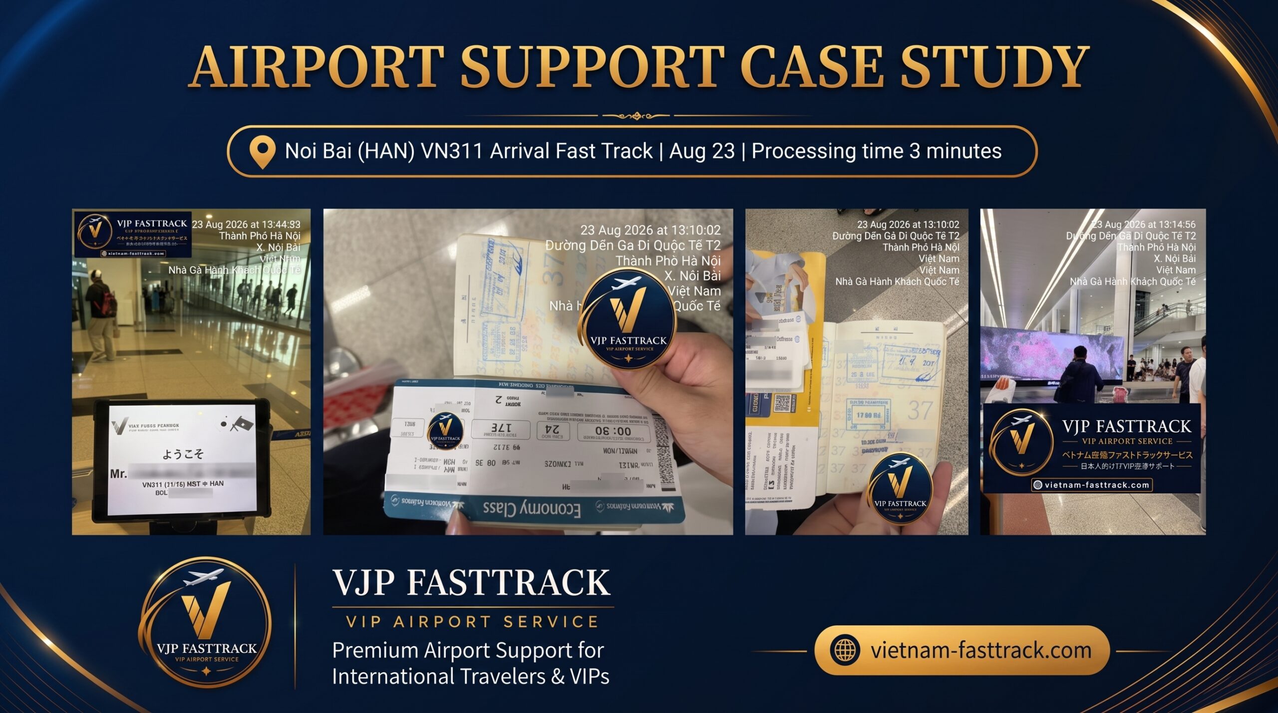 Noi Bai Airport arrival fast track case study for VN311